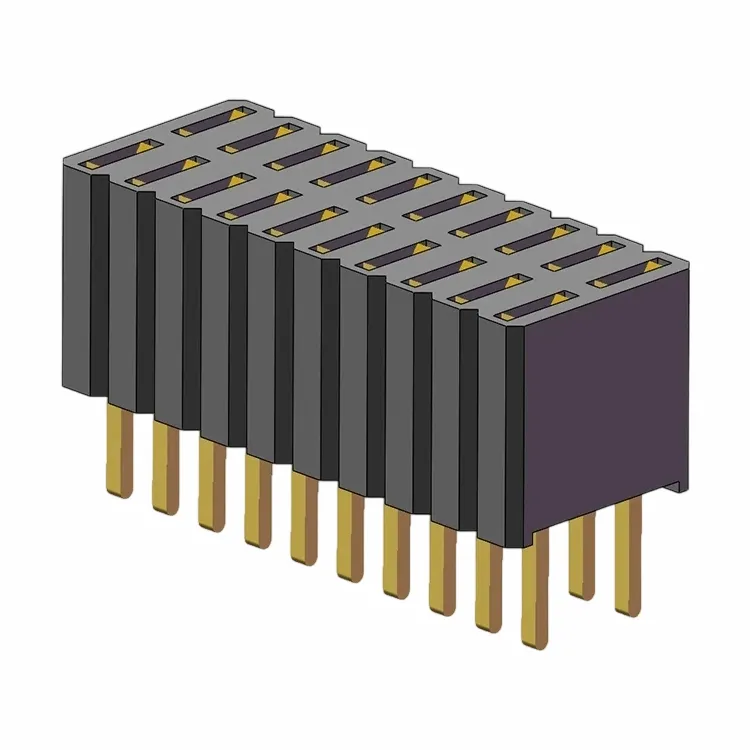 1,27x2,54 mm Intestazione femminile doppia riga 180 gradi DIP